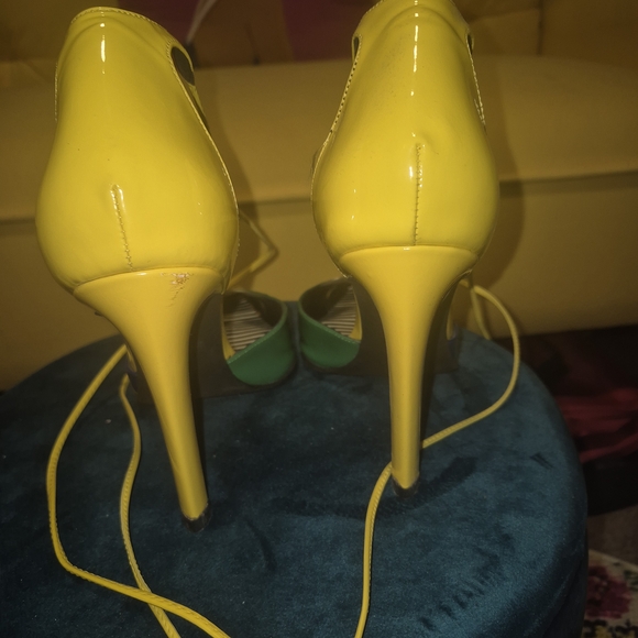 Jeffrey Campbell Yellow, Green, and Blue Women's Shoes - Picture 3 of 4